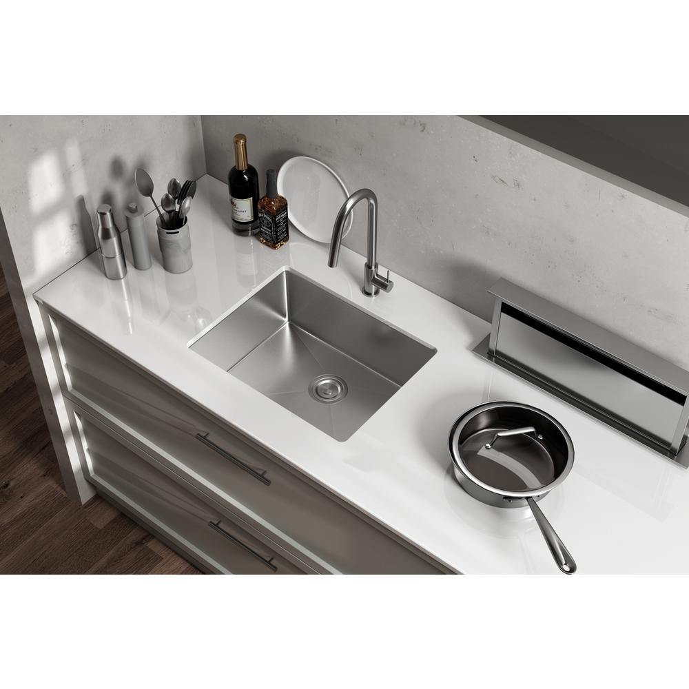 Stainless Steel Undermount Kitchen Sink L23'' X W18'' X H10". Picture 4