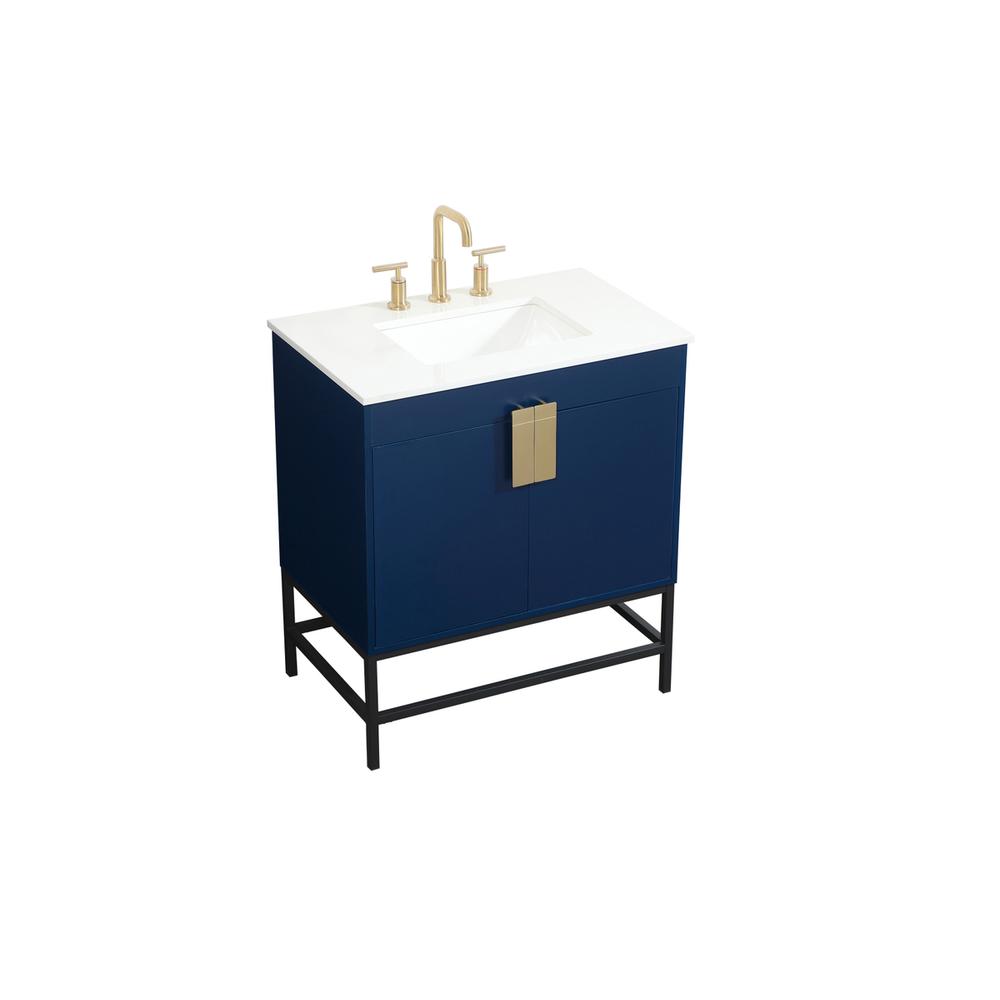 30 inch Single bathroom vanity in blue. Picture 8