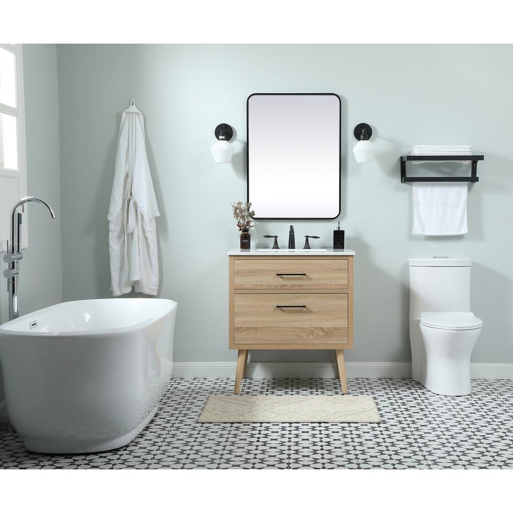 30 Inch Single Bathroom Vanity In Mango Wood. Picture 4