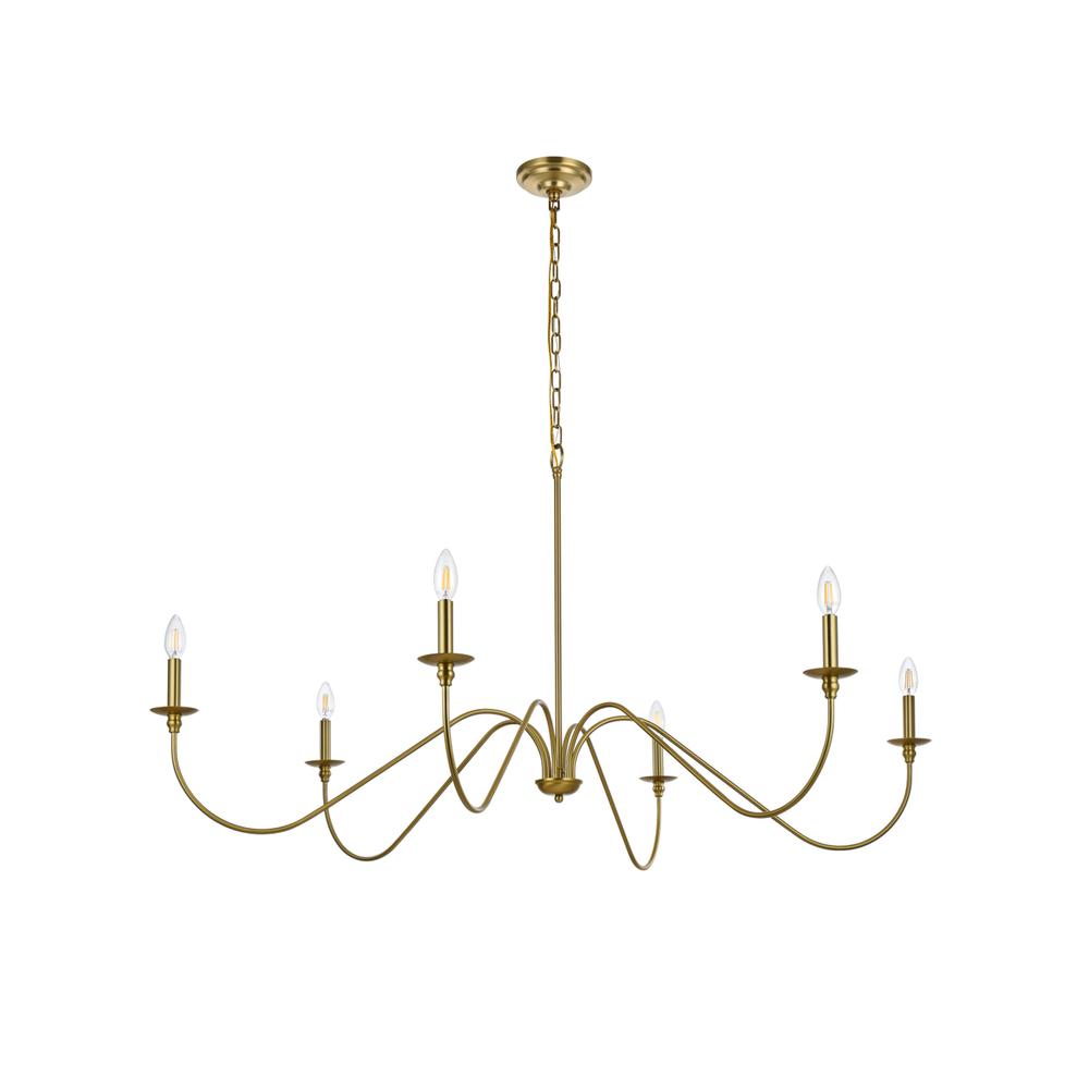Rohan 54 Inch Chandelier In Satin Gold. Picture 6