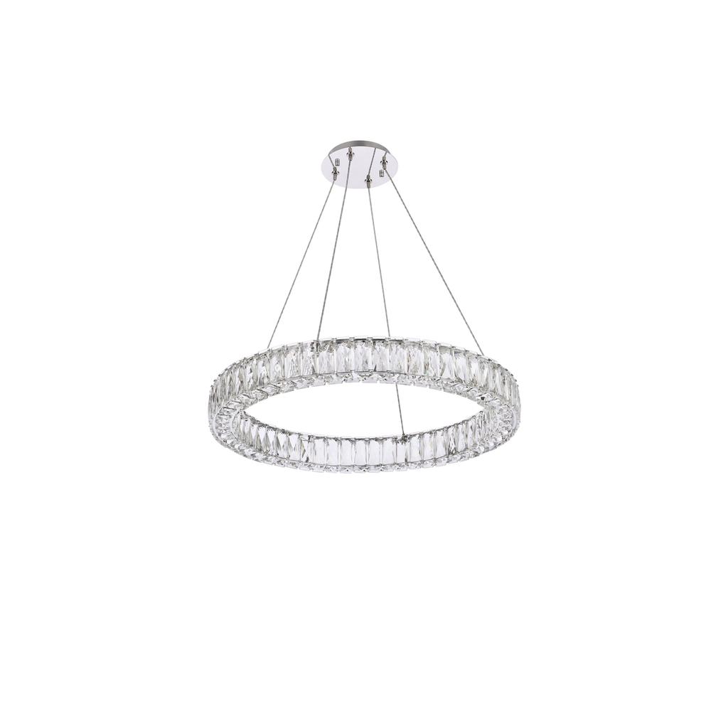 Monroe 26 Inch Led Round Single Pendant In Chrome. Picture 6