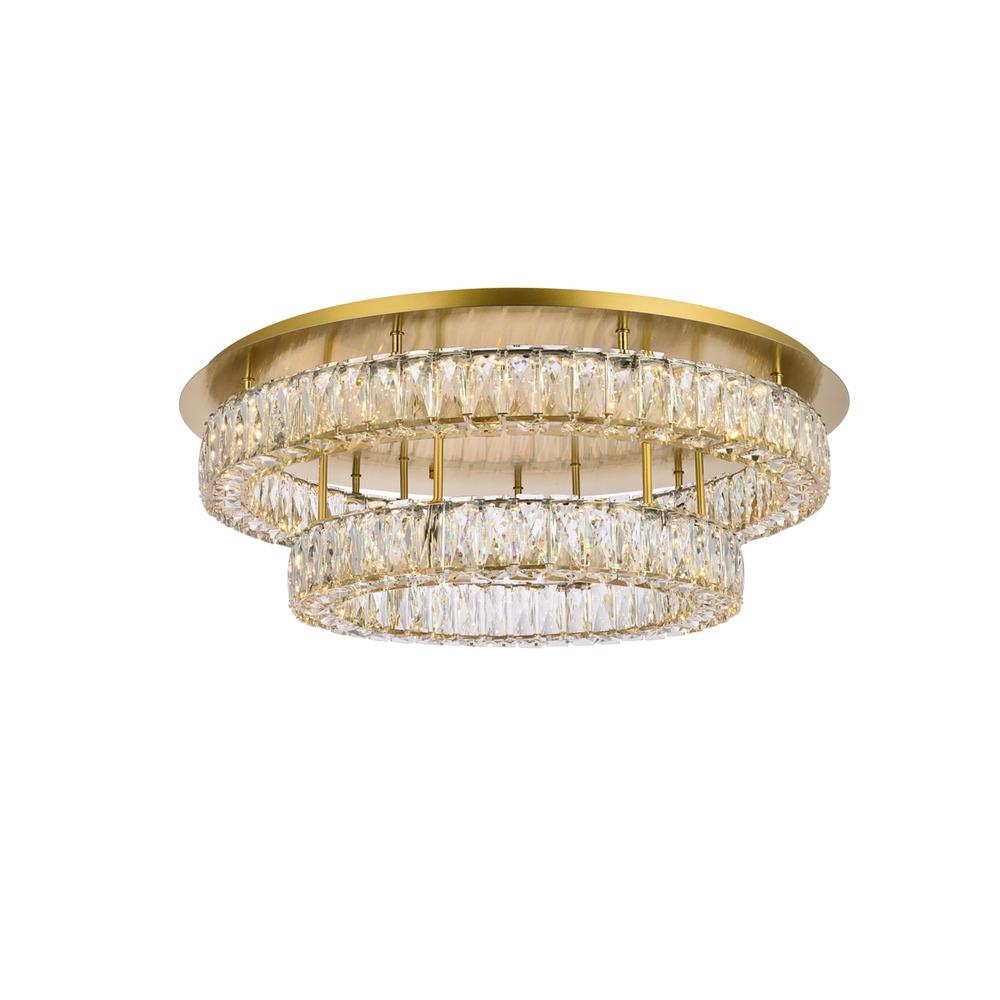 Monroe 30 Inch Led Double Flush Mount In Gold. Picture 1