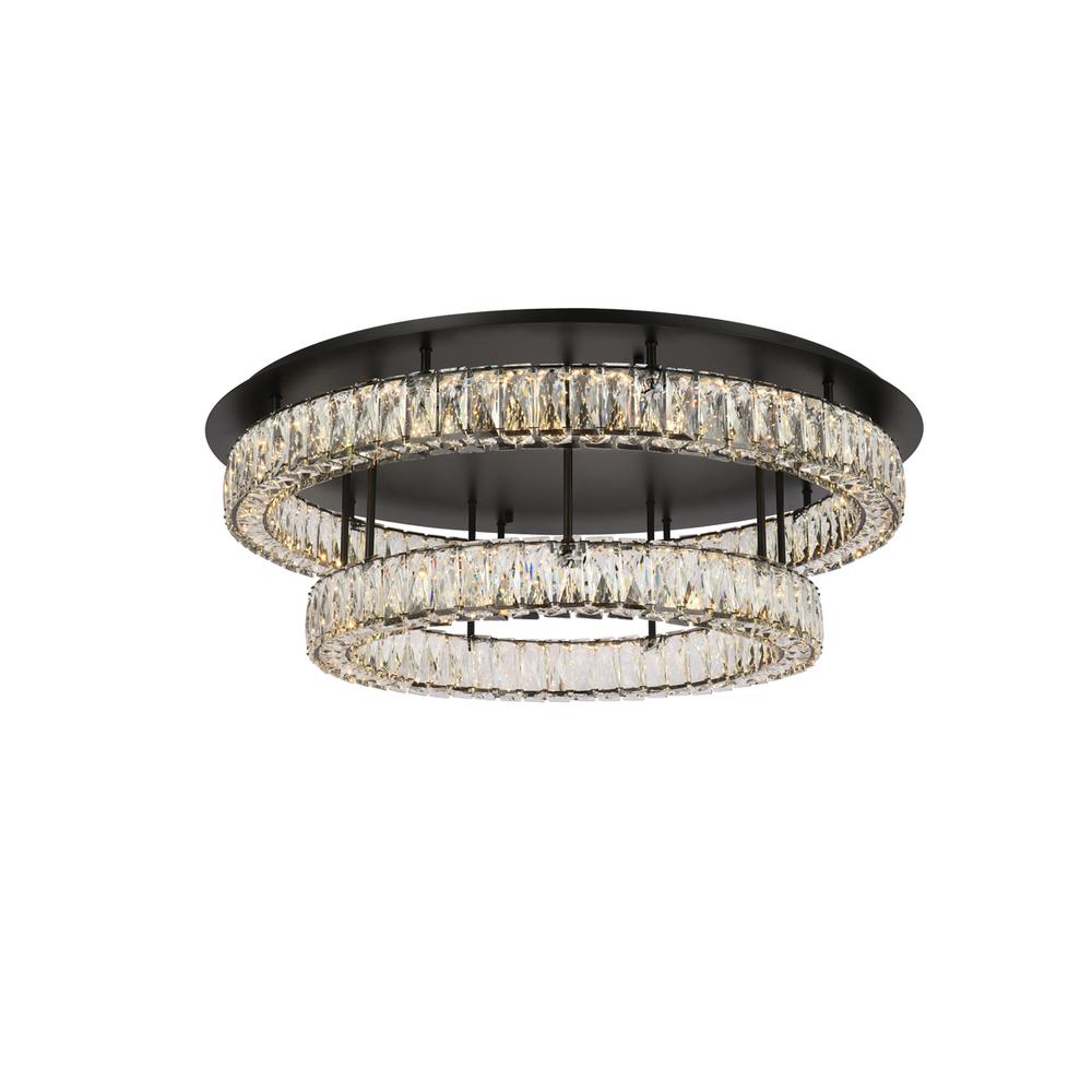 Monroe 33 Inch Led Double Flush Mount In Black. Picture 1