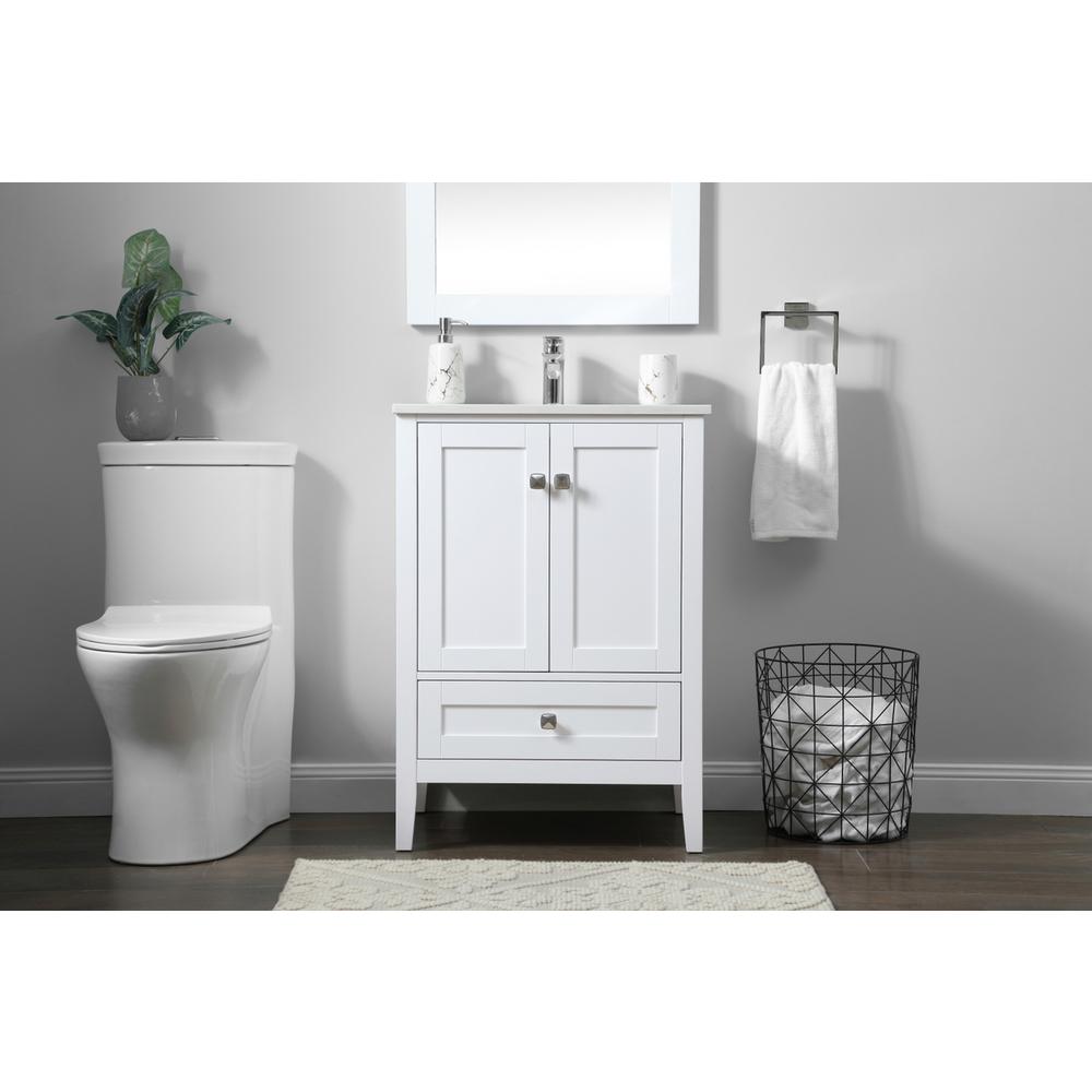 24 Inch Single Bathroom Vanity In White. Picture 14