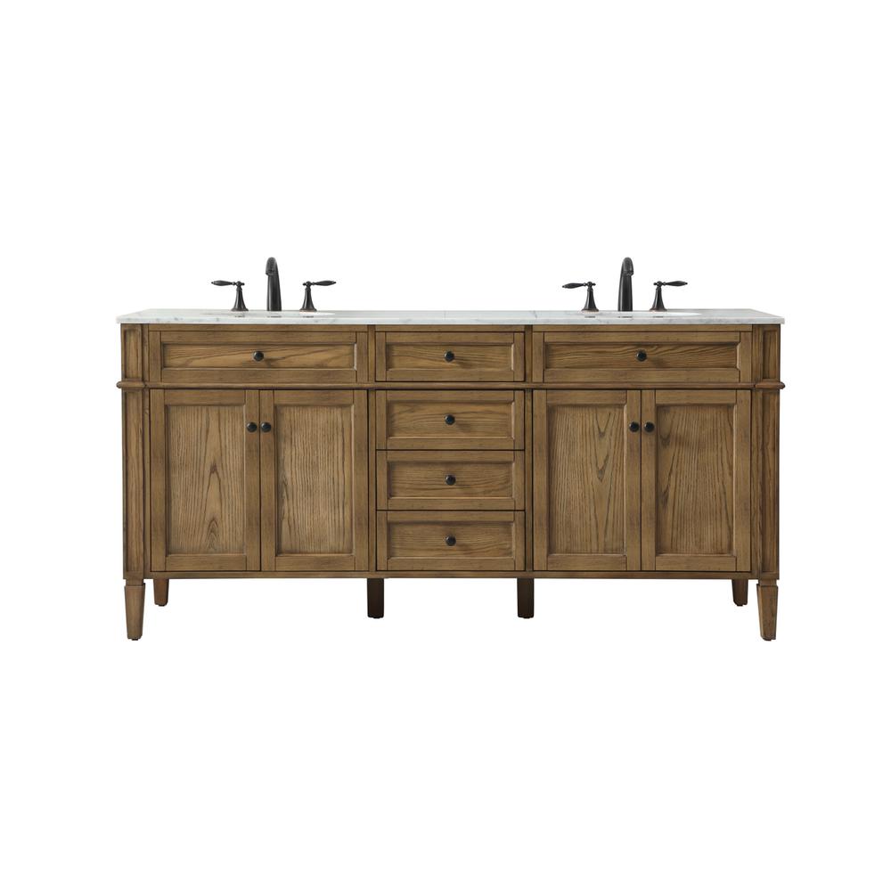 72 Inch Double Bathroom Vanity In Driftwood. Picture 1