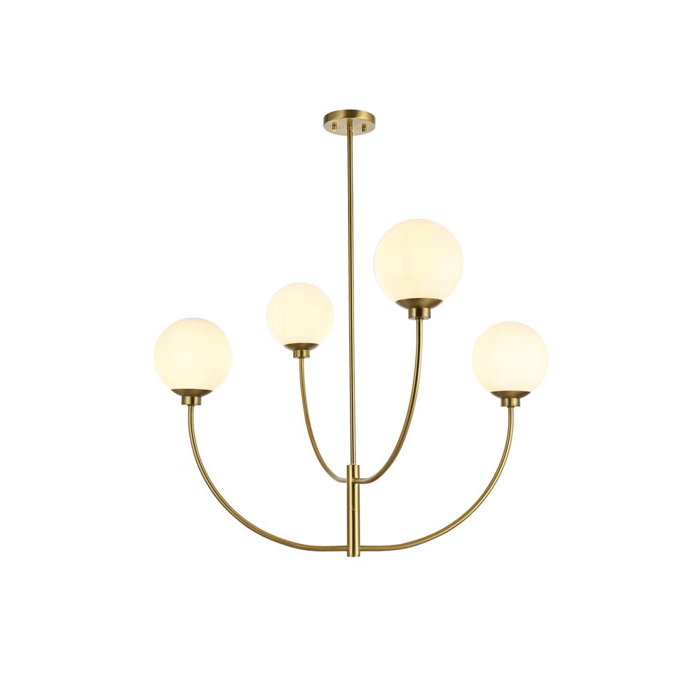 Nyomi 36 Inch Chandelier In Satin Gold. Picture 1