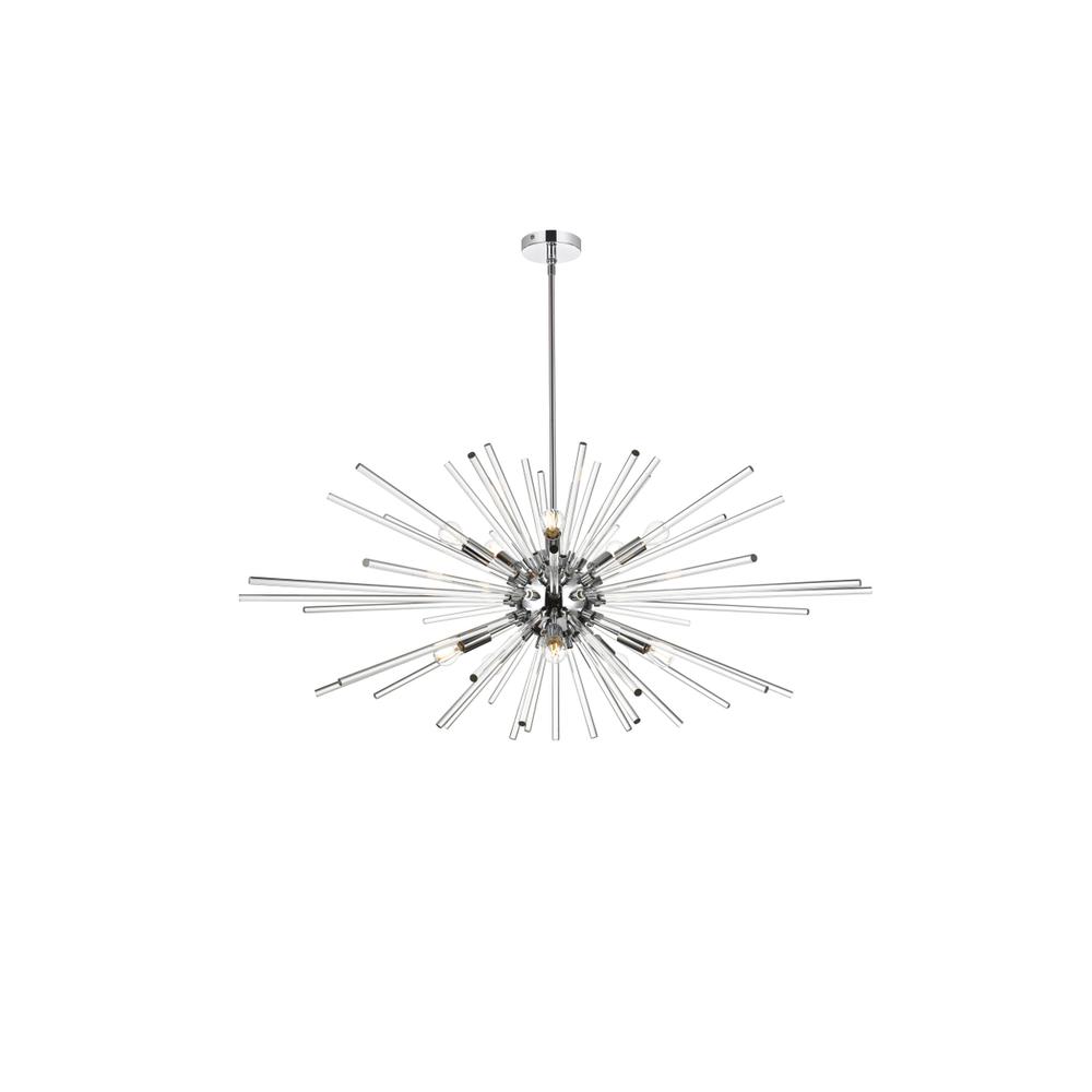 Sienna 46 Inch Crystal Rod Pendant In Chrome. Picture 1