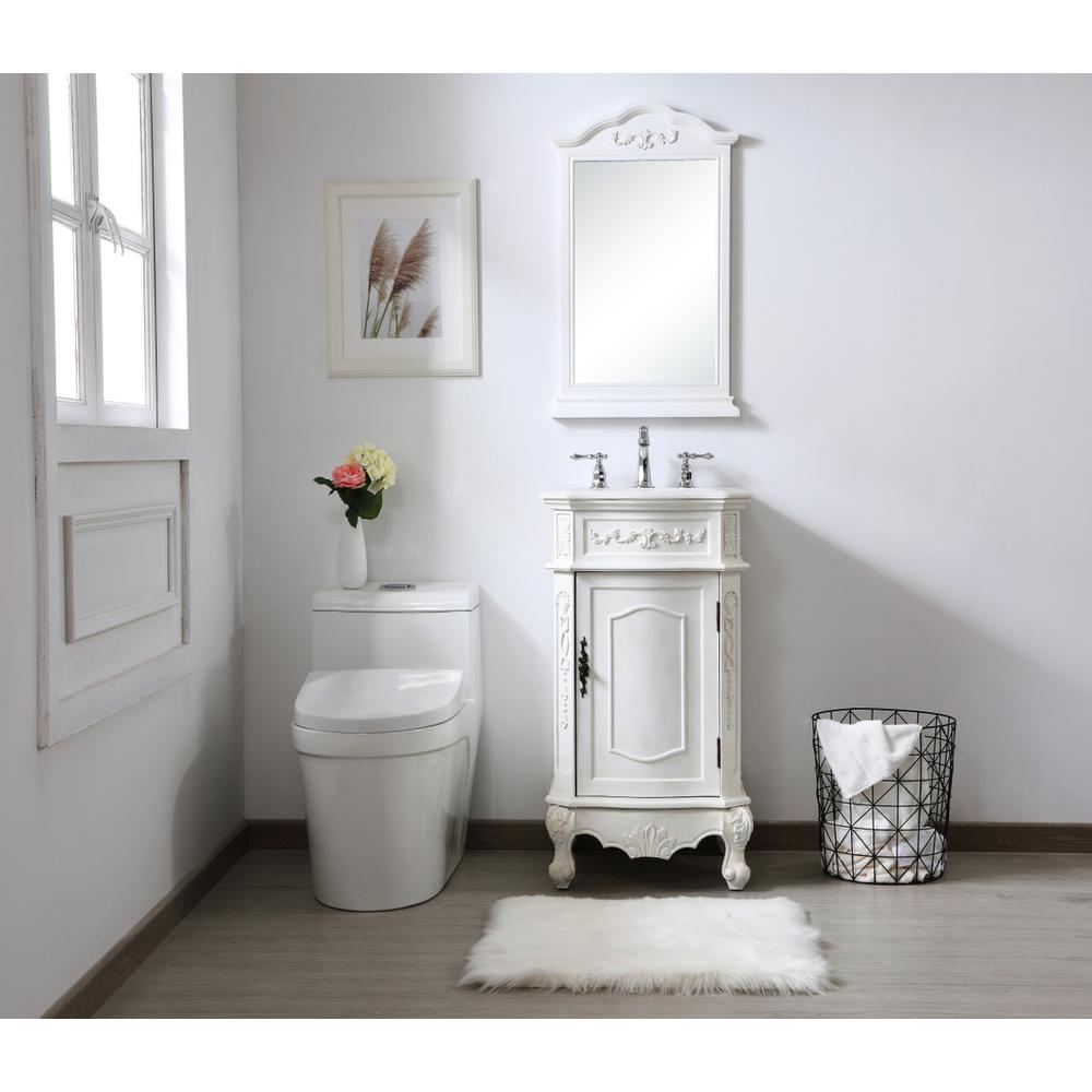 19 Inch Single Bathroom Vanity In Antique White. Picture 7