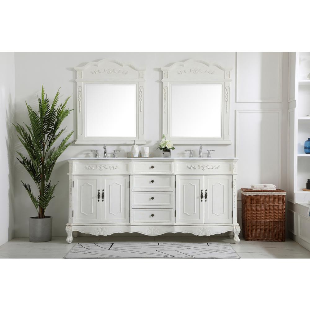 72 Inch Double Bathroom Vanity In Antique White. Picture 6