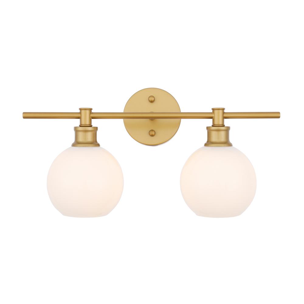 Collier 2 Light Brass And Frosted White Glass Wall Sconce. Picture 9