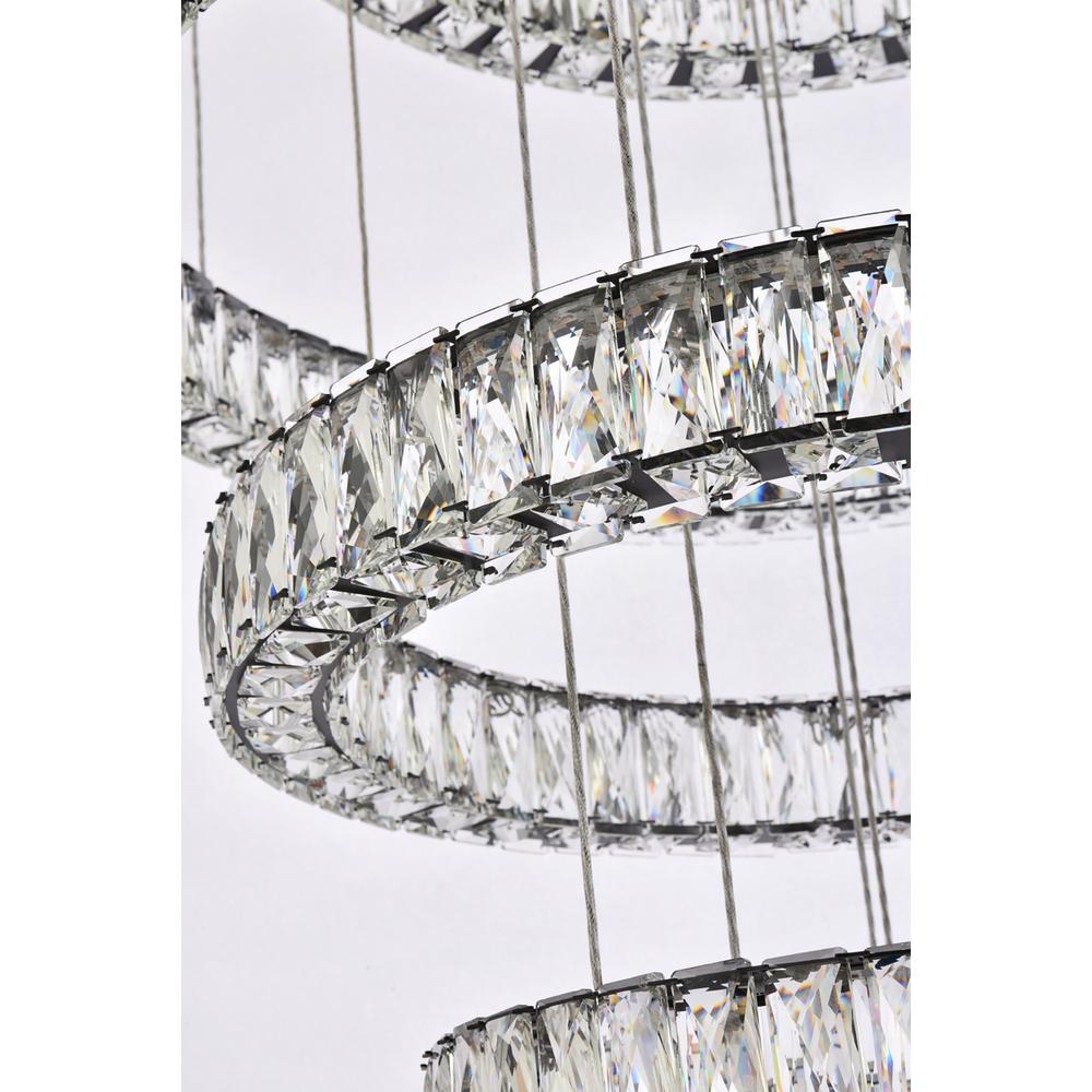 Monroe 34 Inch Led Seven Ring Chandelier In Black. Picture 5