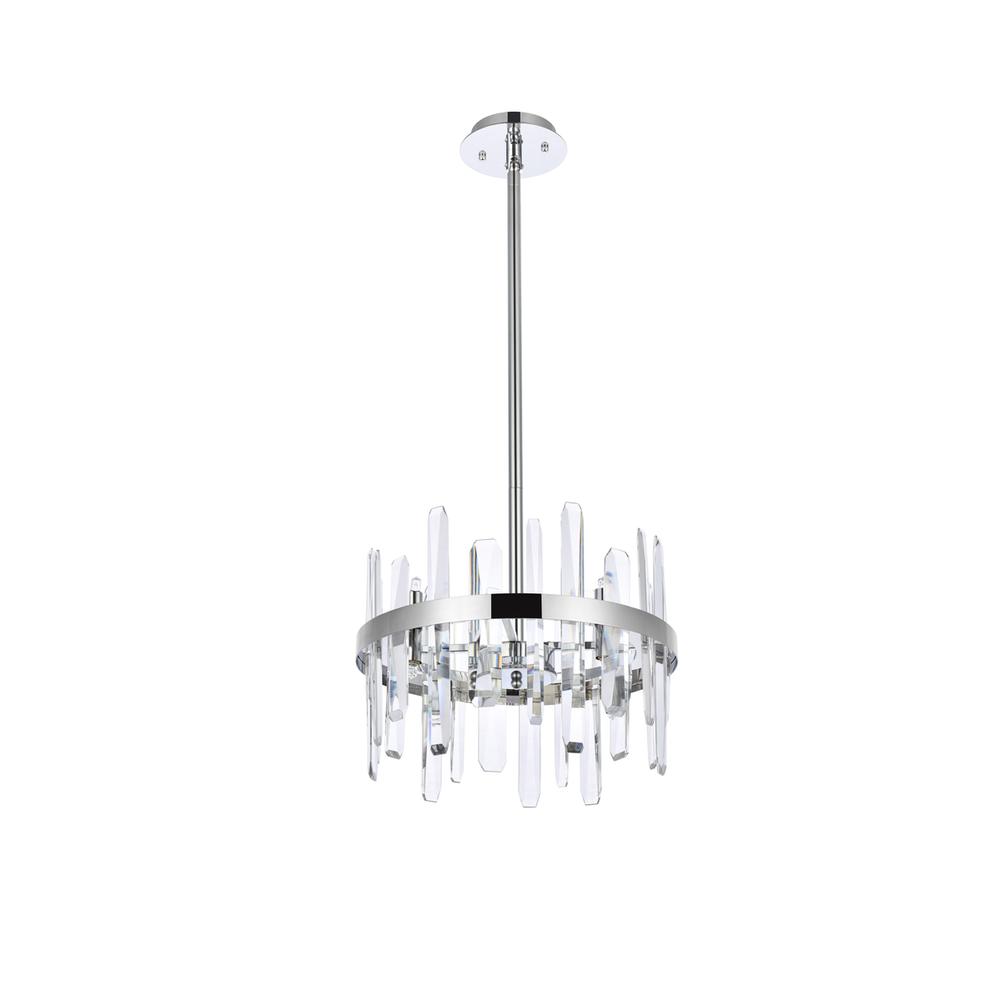 Serena 16 Inch Crystal Round Pendant In Chrome. Picture 6