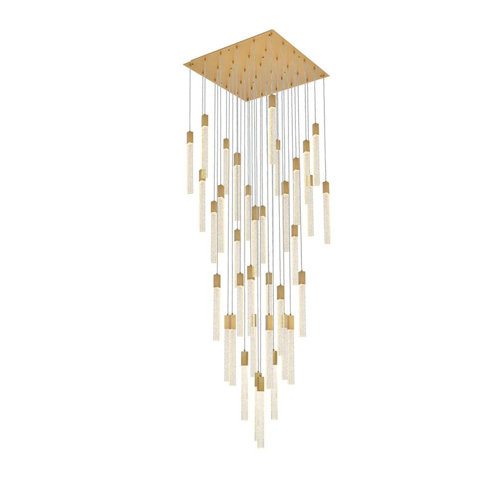 Weston 36 Lights Pendant In Satin Gold. Picture 1