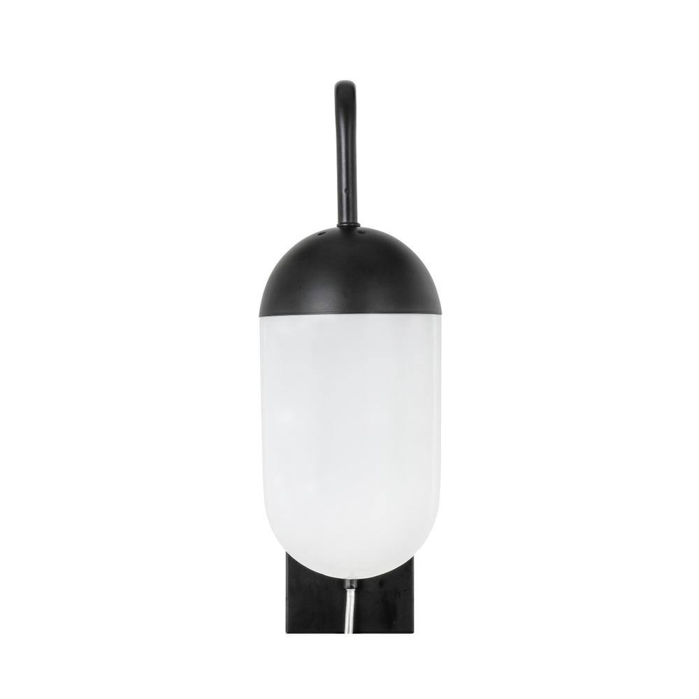 Kace 1 Light Black And Frosted White Glass Wall Sconce. Picture 6