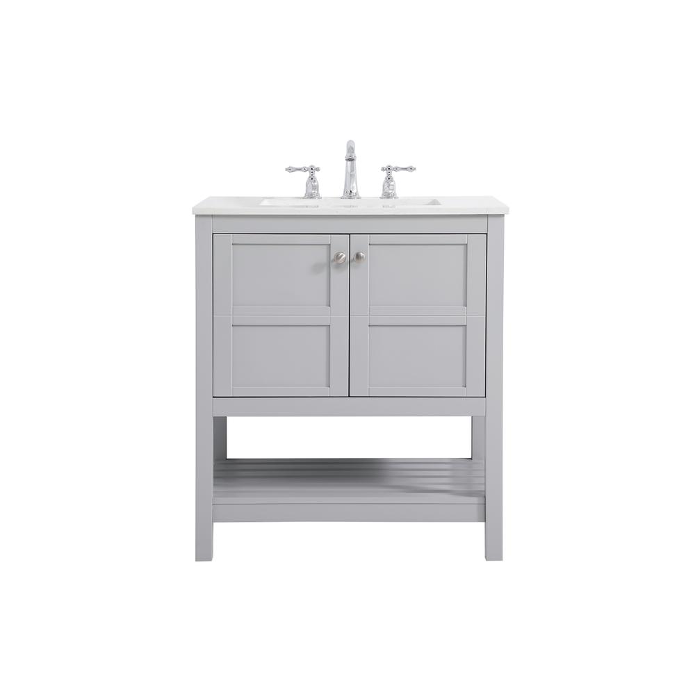 30 Inch Single Bathroom Vanity In Gray. Picture 1