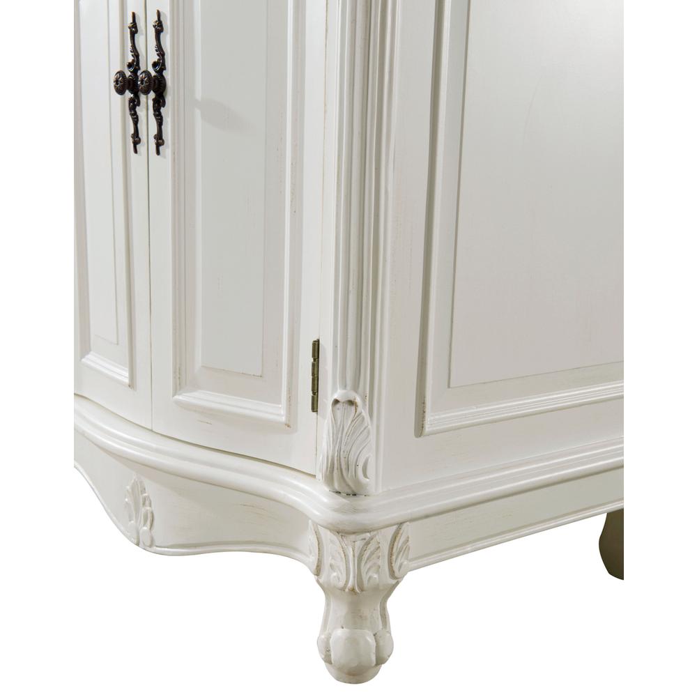 60 Inch Double Bathroom Vanity In Antique White. Picture 5