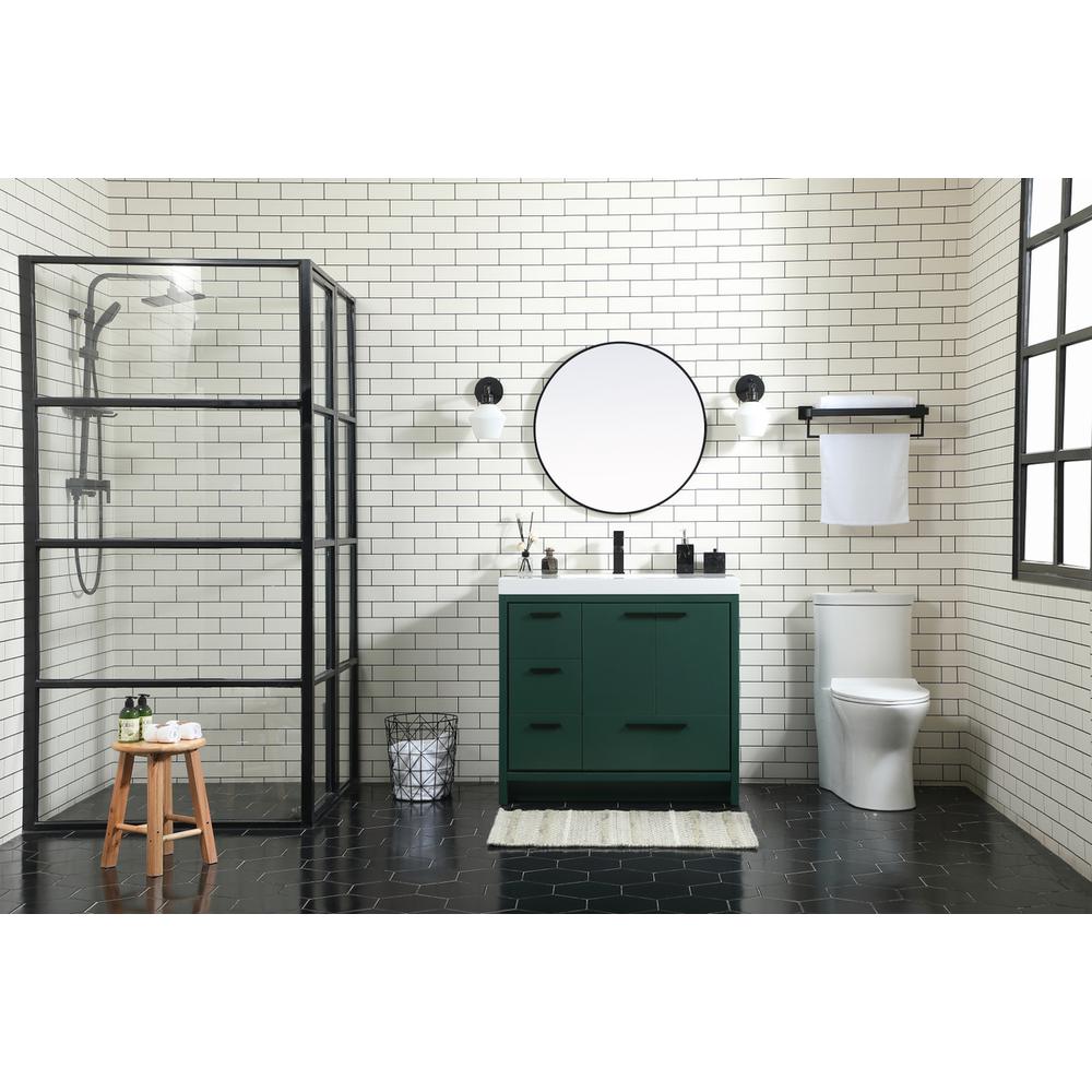 36 Inch Single Bathroom Vanity In Green. Picture 4