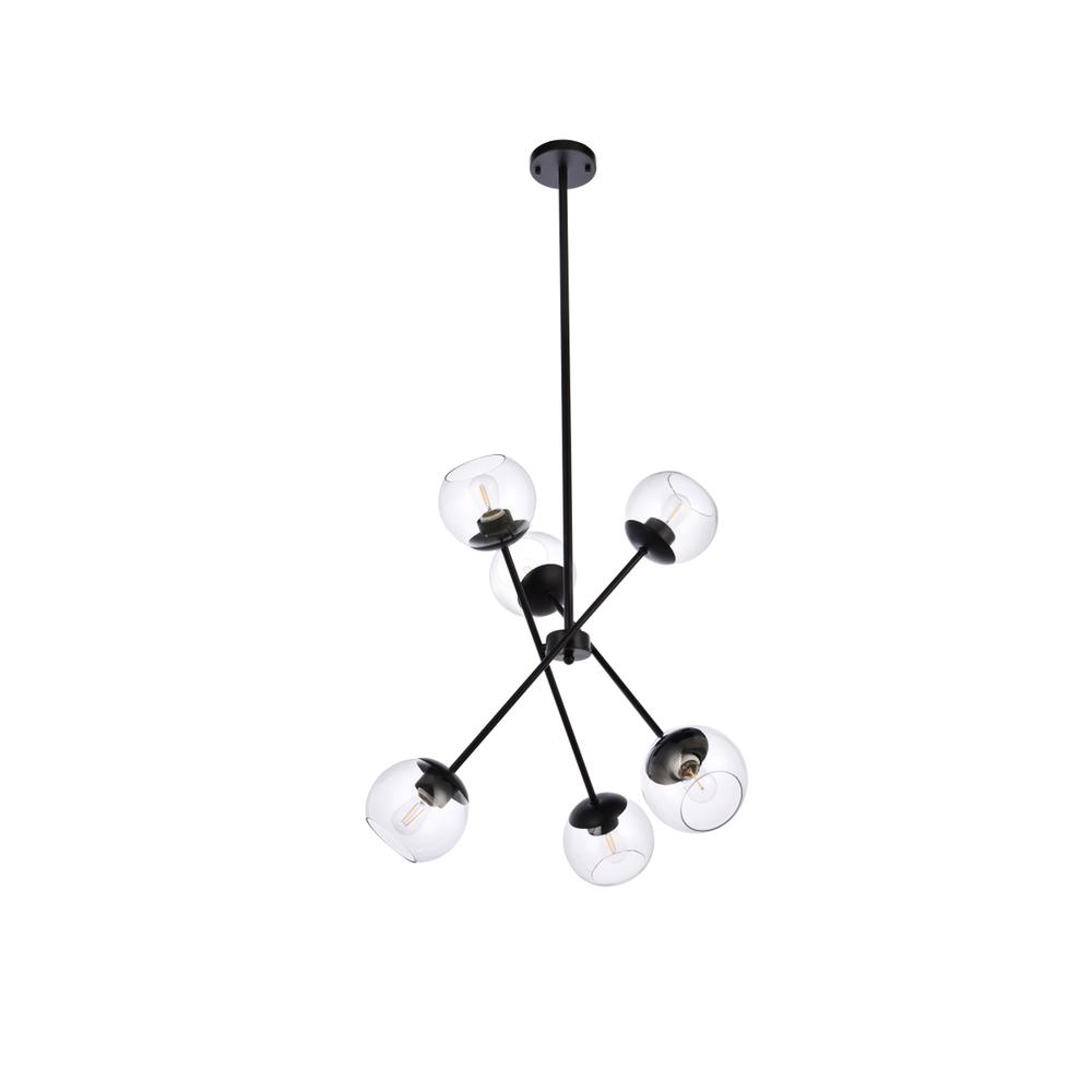 Axl 24 Inch Pendant In Black With Clear Shade. Picture 6