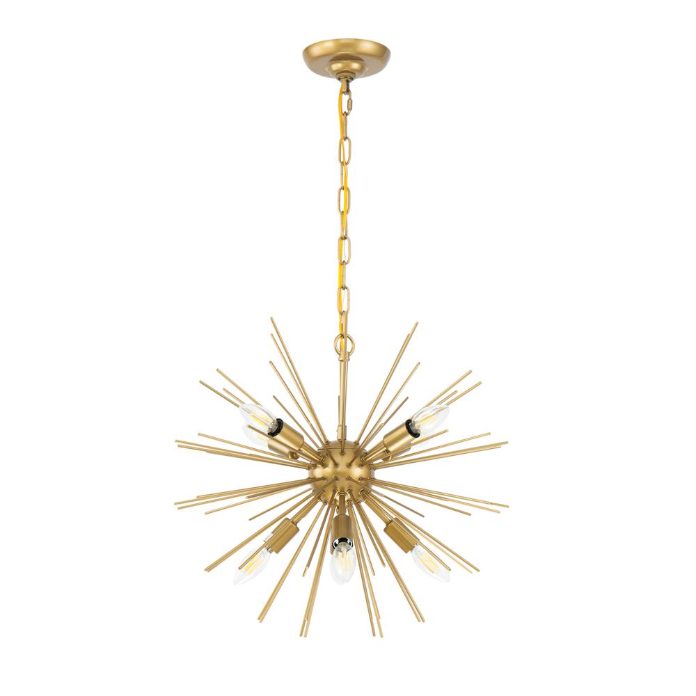 Timber 8 Light Brass Pendant. Picture 4