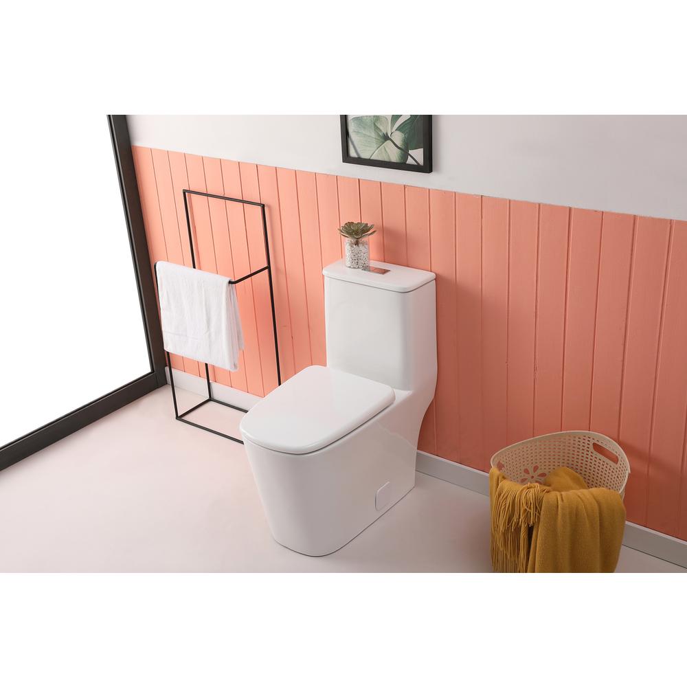 Winslet One-Piece Floor Square Toilet 27X14X31 In White. Picture 3