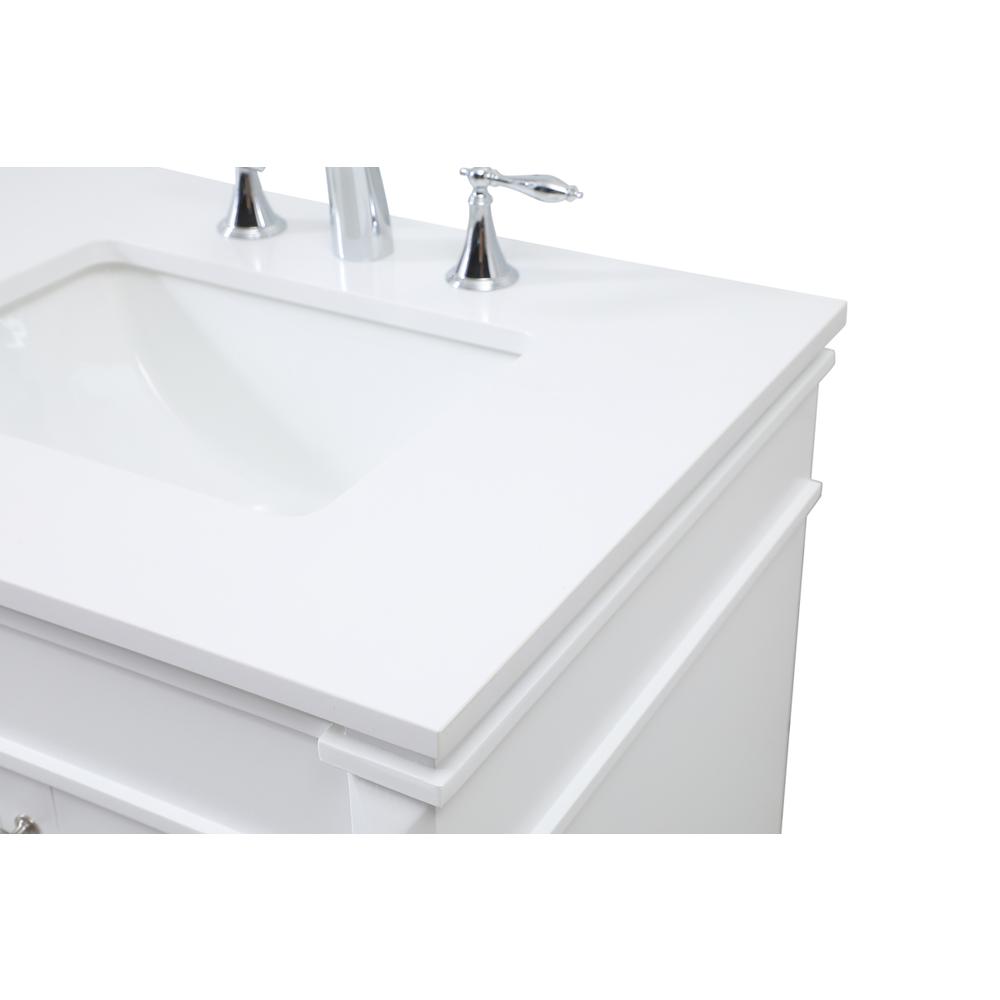 60 Inch Double Bathroom Vanity In White. Picture 11