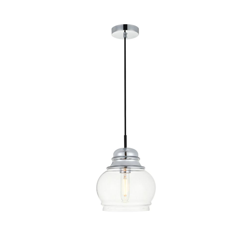 Kenna 1 Light Chrome Pendant With Clear Glass. Picture 1