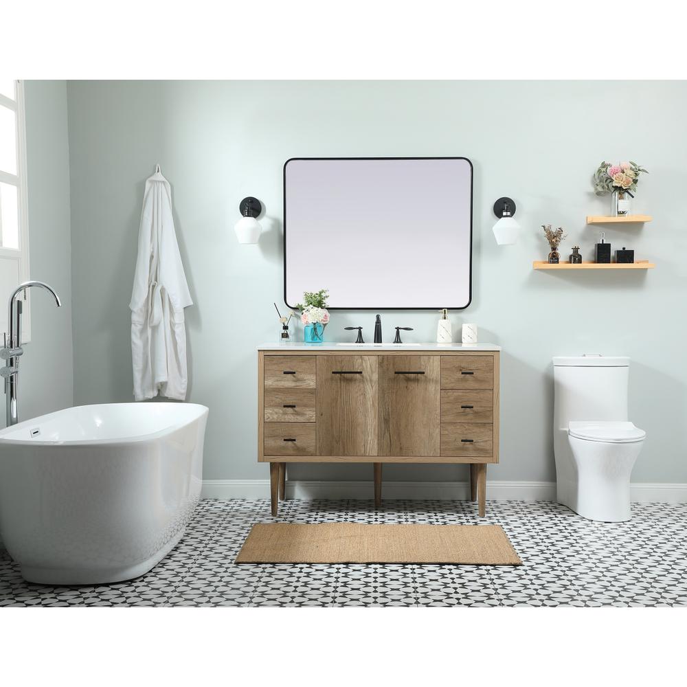 48 Inch Single Bathroom Vanity In Natural Oak. Picture 4