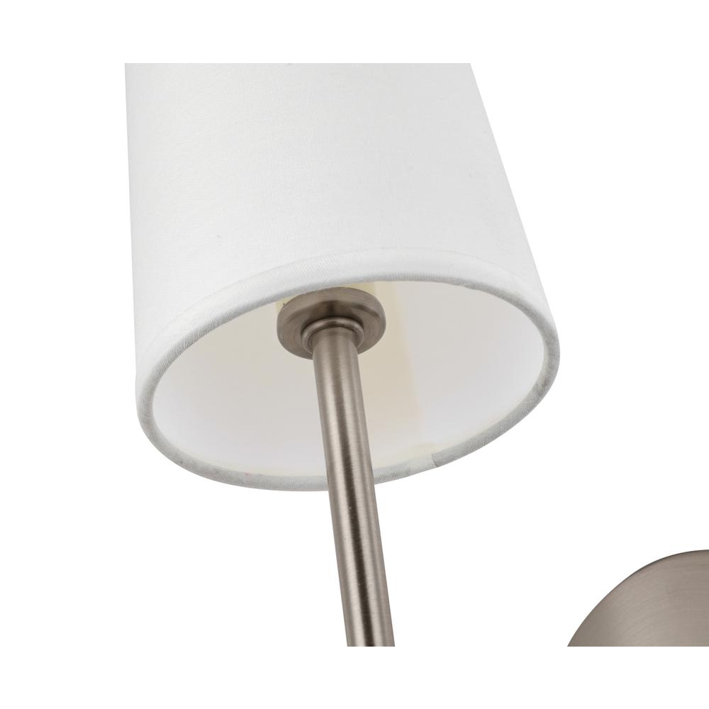 Mel 1 Light Burnished Nickel And White Shade Wall Sconce. Picture 13