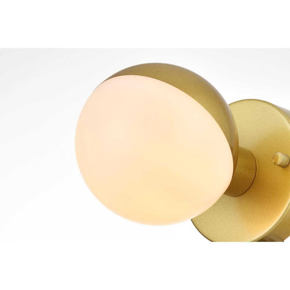Majesty 1 Light Brass And Frosted White Bath Sconce. Picture 3