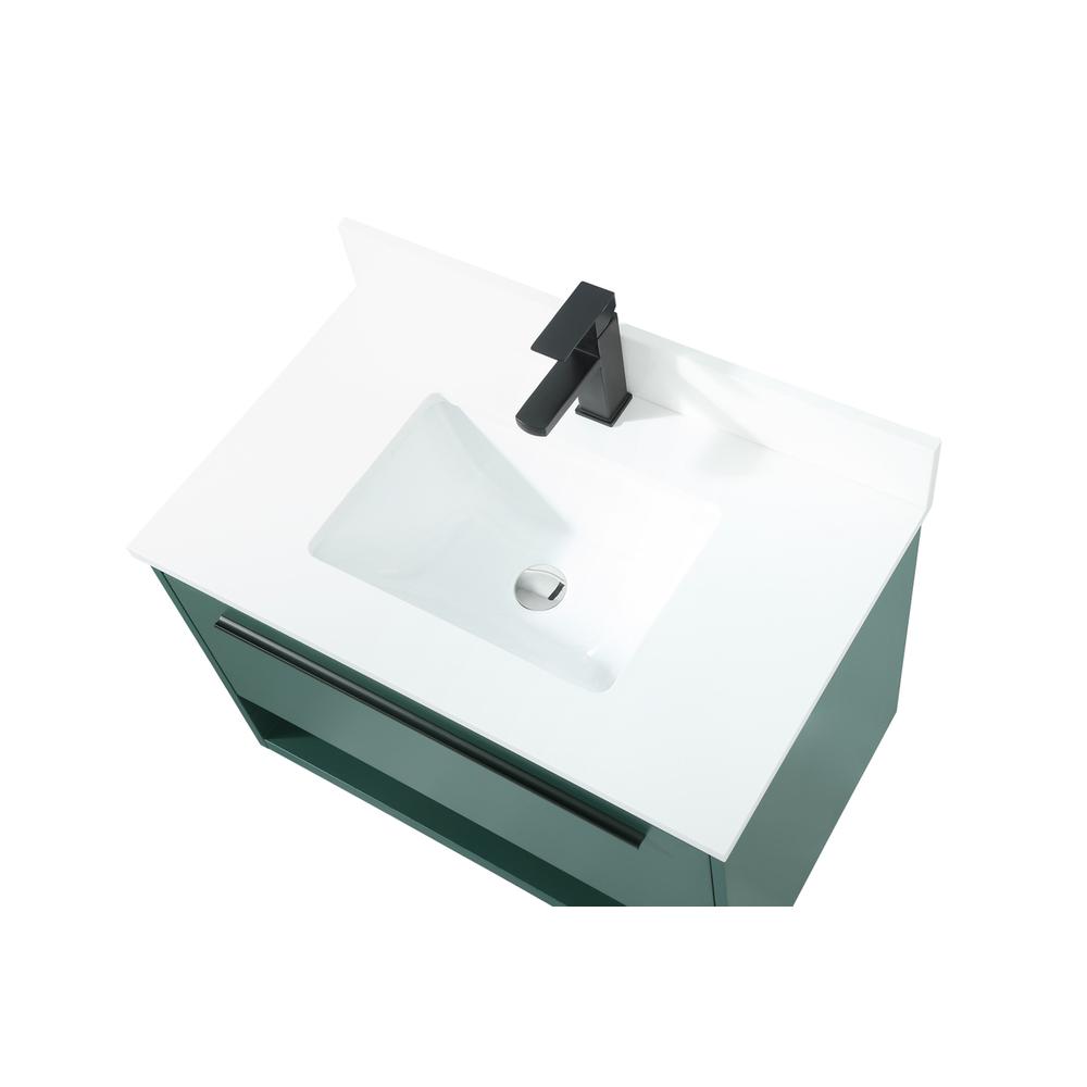 30 Inch Single Bathroom Vanity In Green With Backsplash. Picture 10