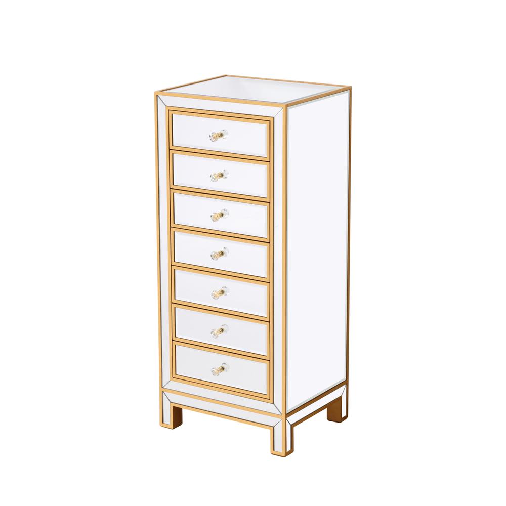 Lingerie Chest 7 Drawers 18In. W X 15In. D X 42In. H In Gold. Picture 5