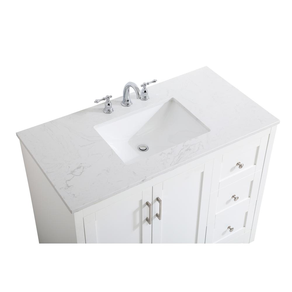 42 Inch Single Bathroom Vanity In White. Picture 10