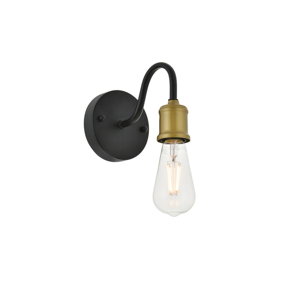 Serif 1 Light Brass And Black Wall Sconce. Picture 3