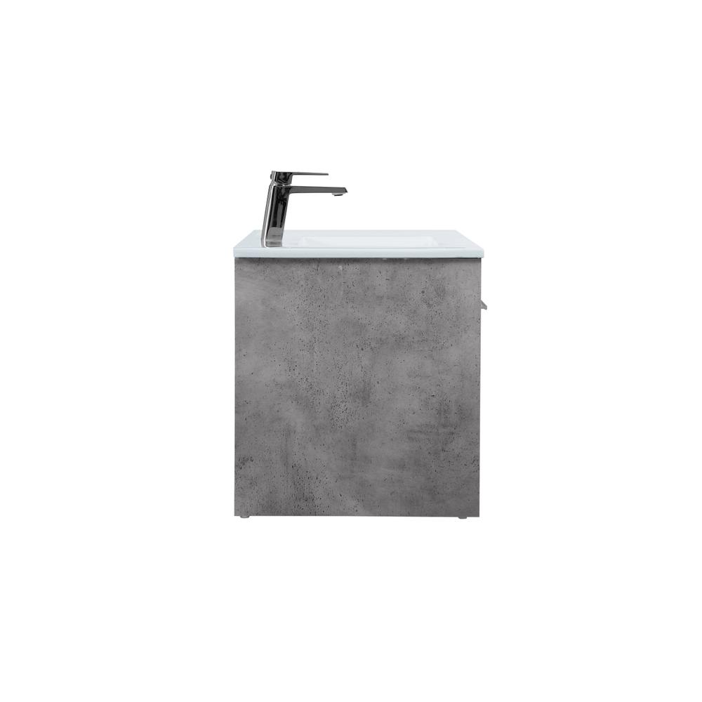40 Inch  Single Bathroom Floating Vanity In Concrete Grey. Picture 11