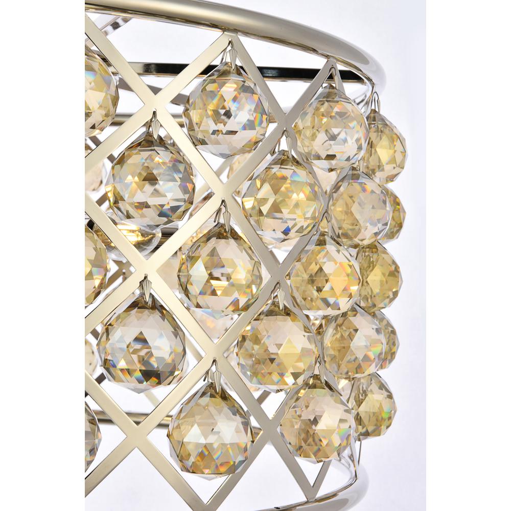 Madison 6 Light Polished Nickel Pendant Golden Teak (Smoky) Royal Cut Crystal. Picture 5