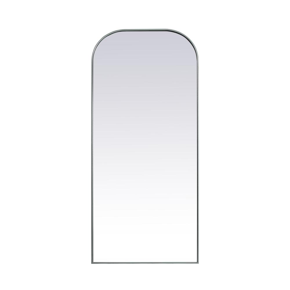 Metal Frame Arch Full Length Mirror 32X76 Inch In Silver. Picture 1