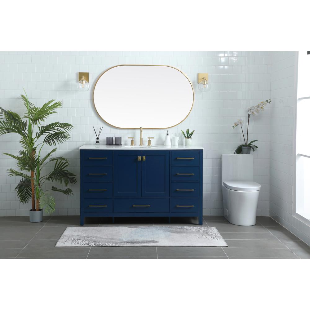 54 Inch Single Bathroom Vanity In Blue. Picture 4