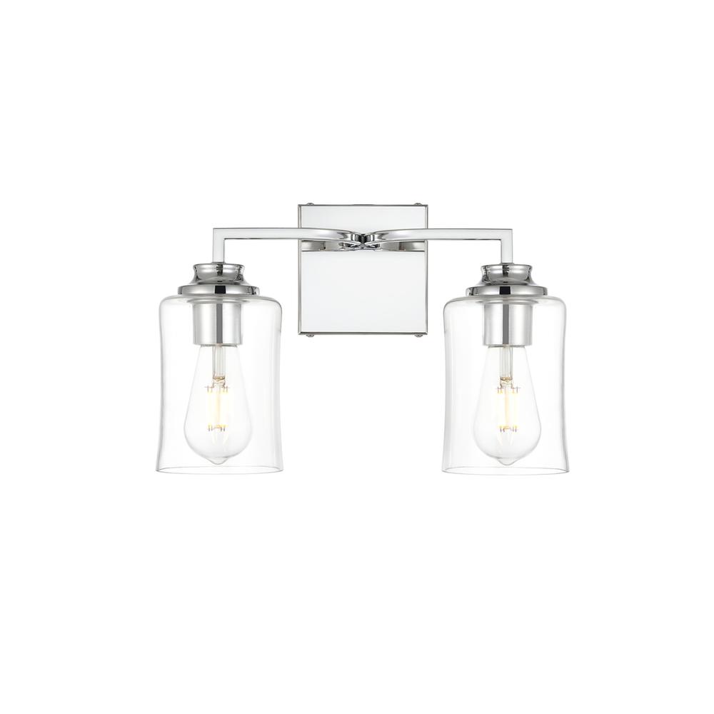 Ronnie 2 Light Chrome And Clear Bath Sconce. Picture 1