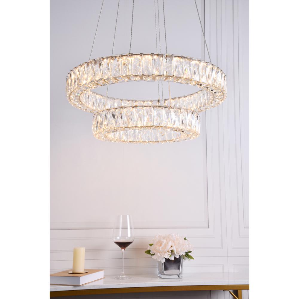 Monroe Integrated Led Chip Light Gold Chandelier Clear Royal Cut Crystal. Picture 7