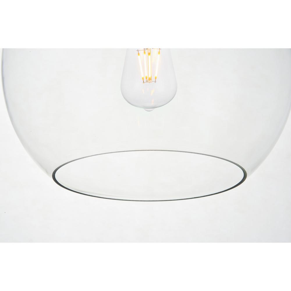 Baxter 1 Light Brass Plug-In Pendant With Clear Glass. Picture 3