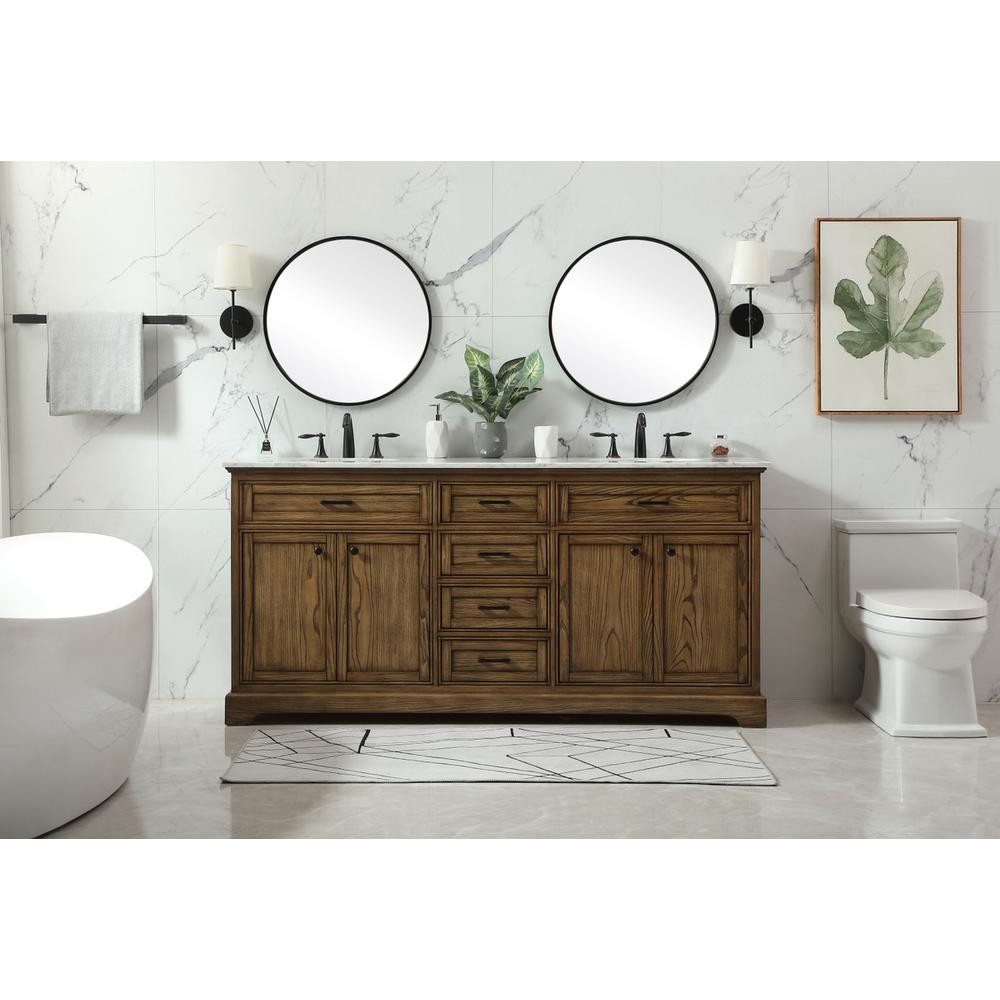 72 Inch Double Bathroom Vanity In Driftwood. Picture 4