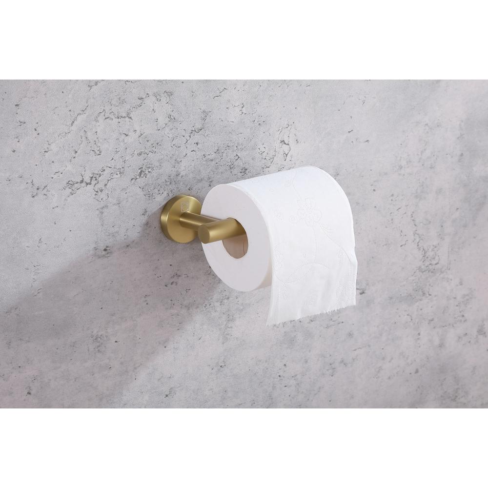 Alma 3-Piece Bathroom Hardware Set In Brushed Gold. Picture 4