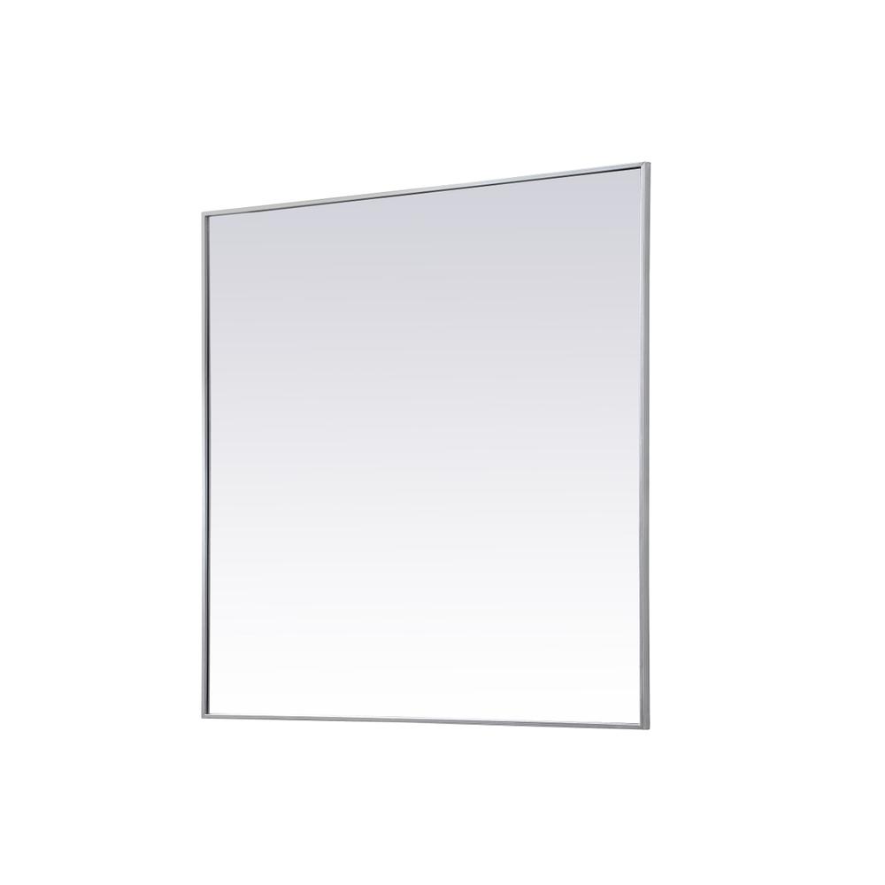 Metal Frame Square Mirror 48 Inch In Silver. Picture 7