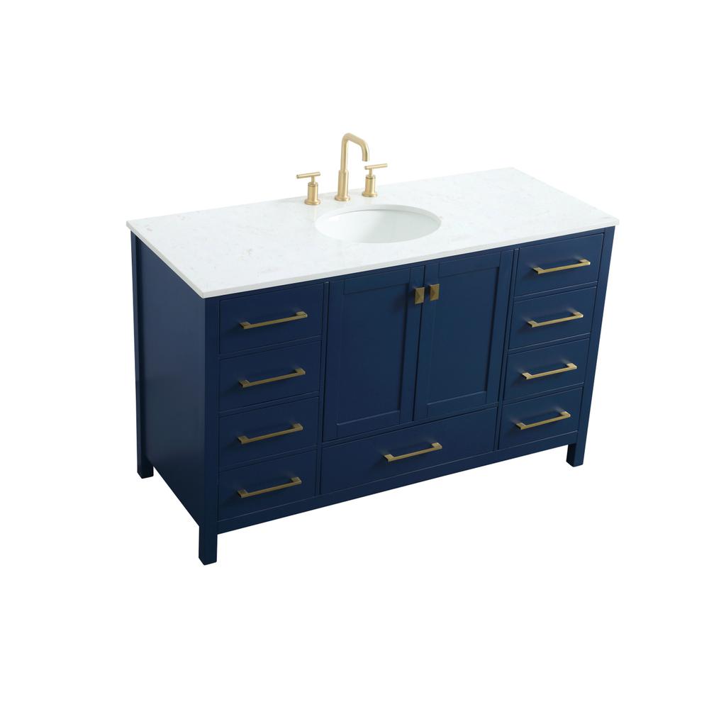 54 Inch Single Bathroom Vanity In Blue. Picture 8