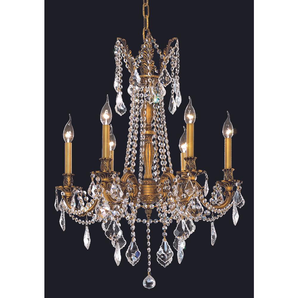 Rosalia 6 Light French Gold Chandelier Clear Royal Cut Crystal. Picture 1