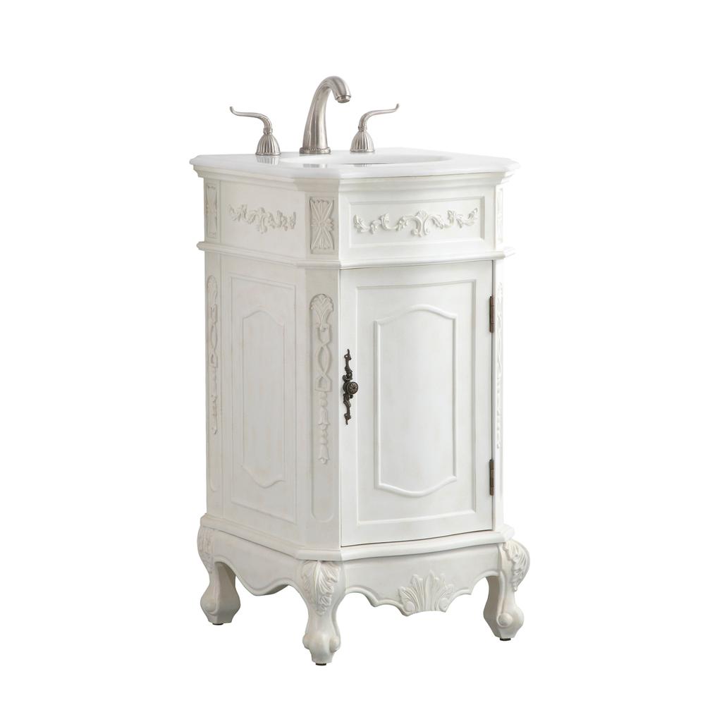 19 Inch Single Bathroom Vanity In Antique White. Picture 10