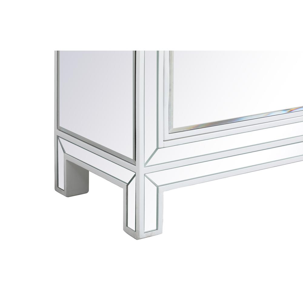 38 Inch Mirrored End Table In White. Picture 8