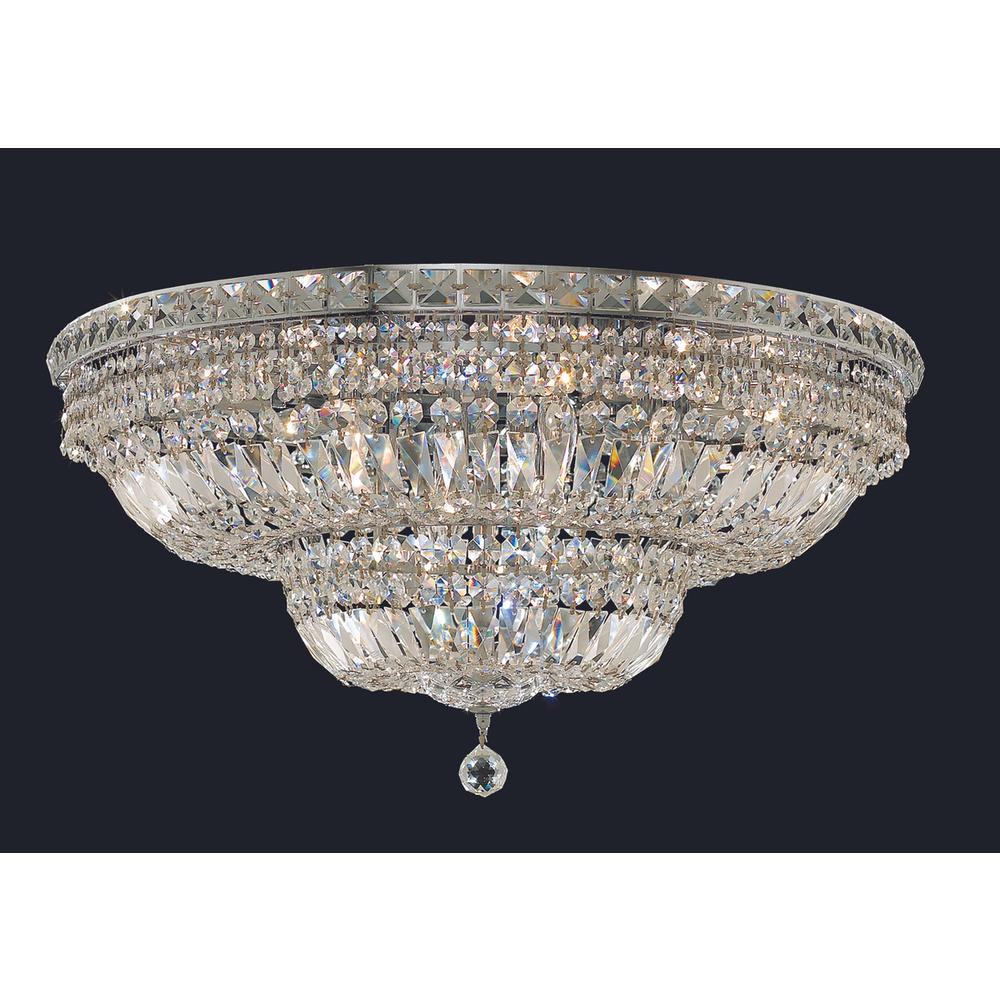 Tranquil 18 Light Chrome Flush Mount Clear Royal Cut Crystal. Picture 1