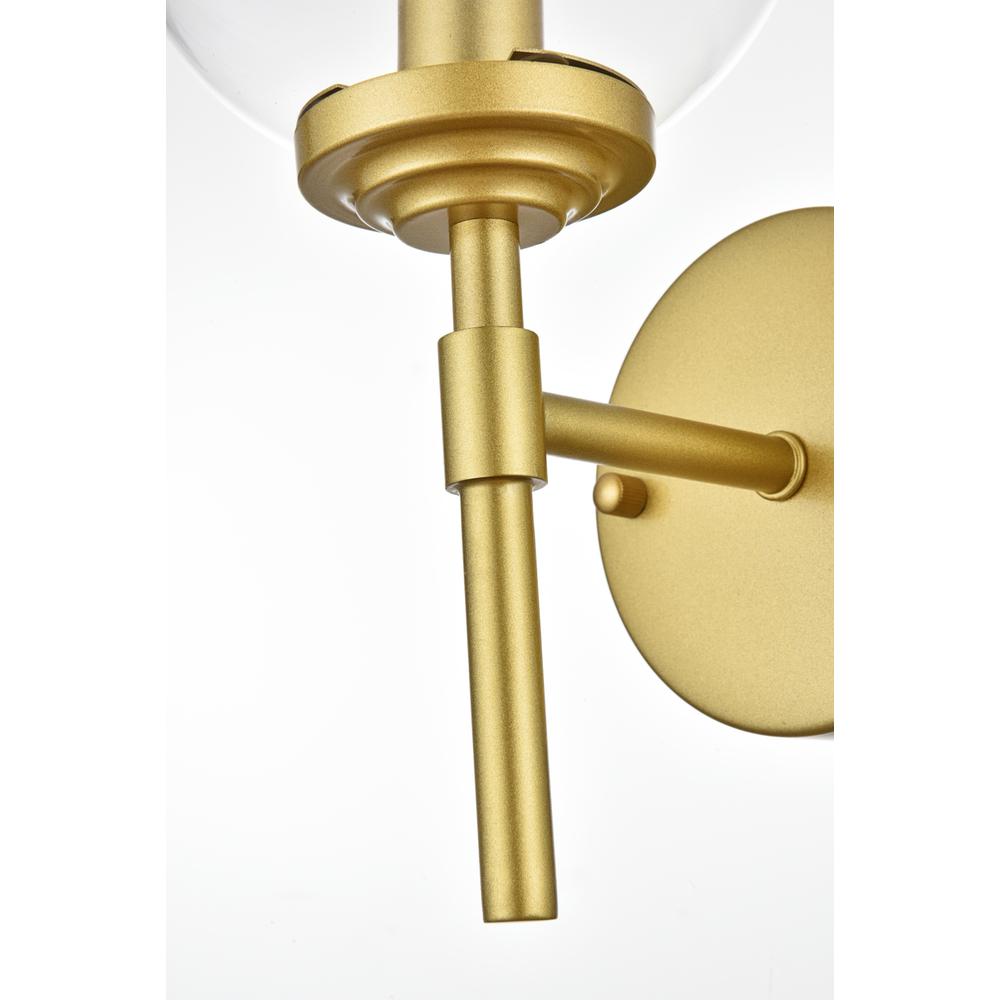 Ingrid 1 Light Brass And Clear Bath Sconce. Picture 4
