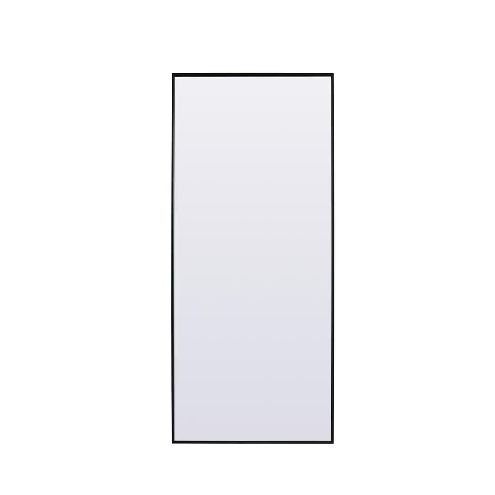 Metal Frame Rectangle Full Length Mirror 30X72 Inch In Black. Picture 1